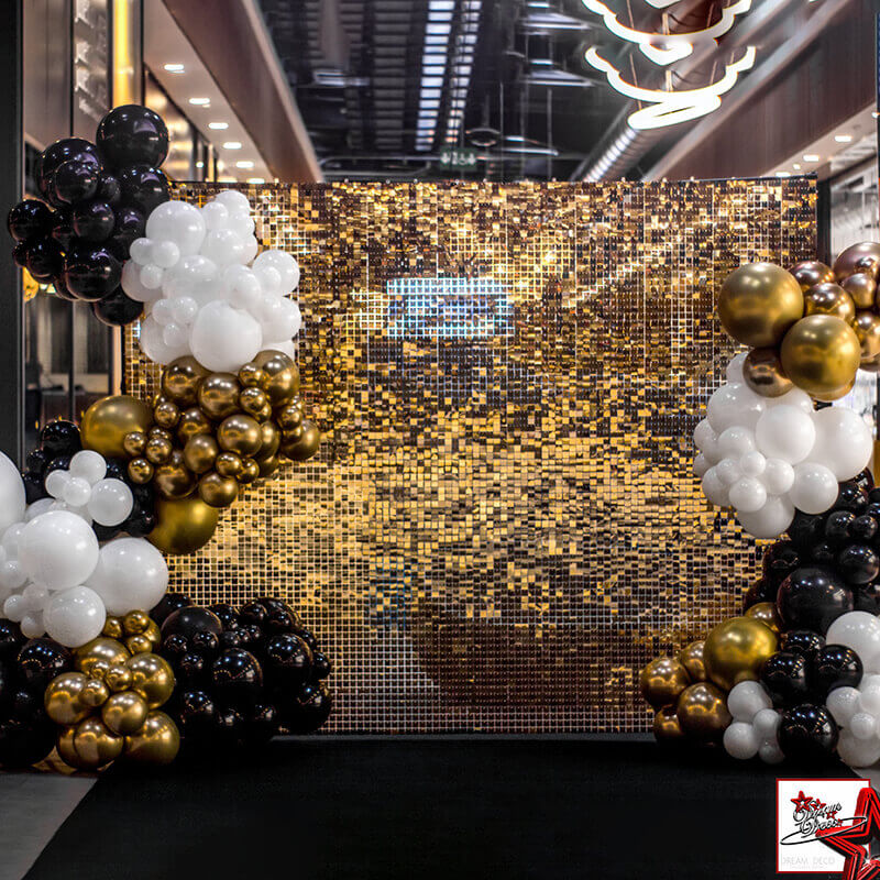 Light Gold Shimmer Wall Panels – Easy Setup Wedding/Event/Theme Party Decorations-ubackdrop