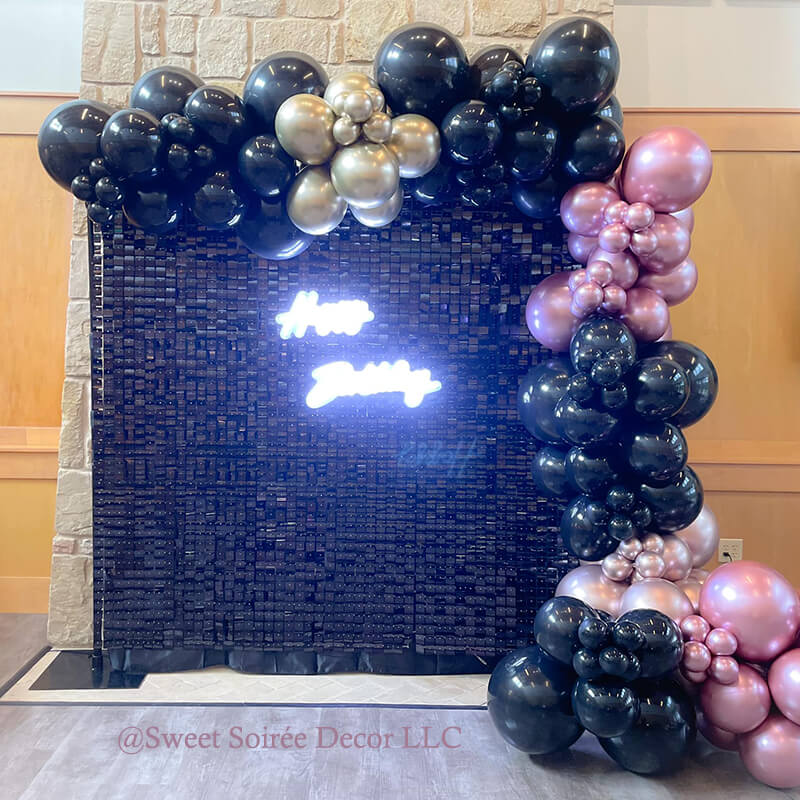Black Shimmer Wall Panels – Easy Setup Wedding/Event/Theme Party Decorations-ubackdrop