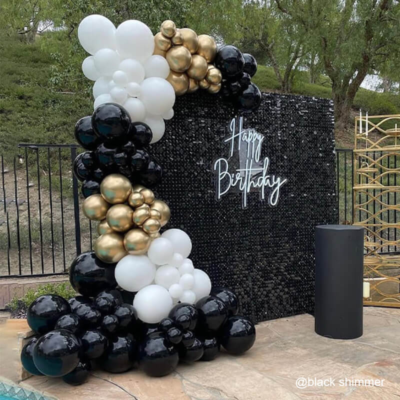 Black Shimmer Wall Panels – Easy Setup Wedding/Event/Theme Party Decorations