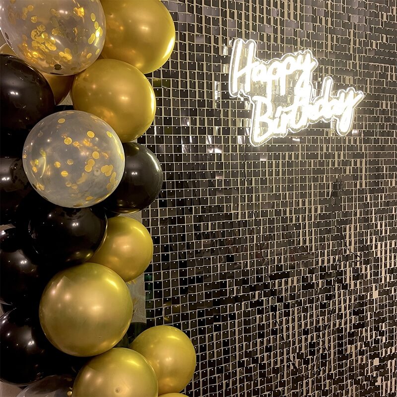 Black Shimmer Wall Panels – Easy Setup Wedding/Event/Theme Party Decorations-ubackdrop