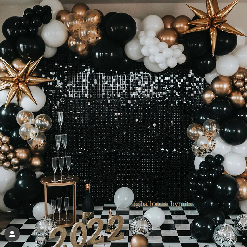 Black Shimmer Wall Panels – Easy Setup Wedding/Event/Theme Party Decorations-ubackdrop