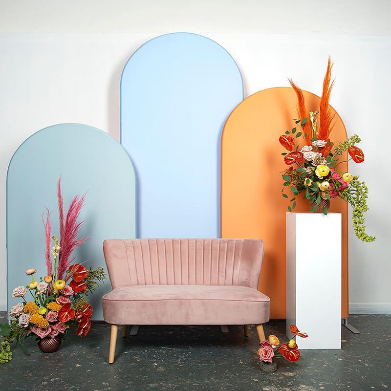 Blue Orange Chiara Arch Backdrop Set for Event Decoration and Wedding Photography-ubackdrop