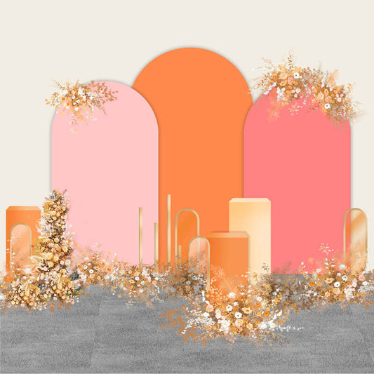 Orange Chiara Arch Backdrop for Event Decoration and Wedding Photography-ubackdrop