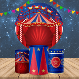Circus Backdrop Circle Carnival Theme Birthday Backdrop