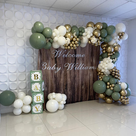 Wood Wedding Baby Shower Backdrop Rustic Decoration-ubackdrop