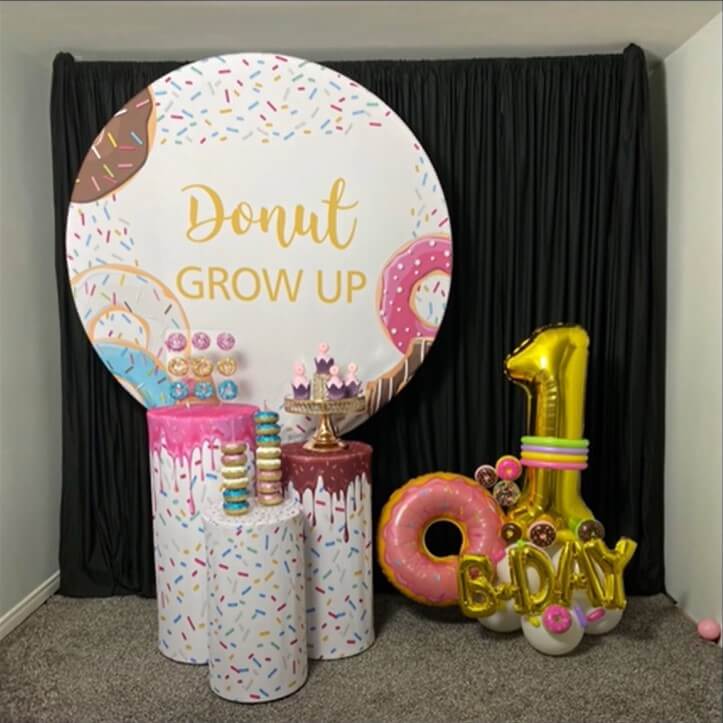 Donuts Round Backdrop | Kids Birthday Party Decoration-ubackdrop
