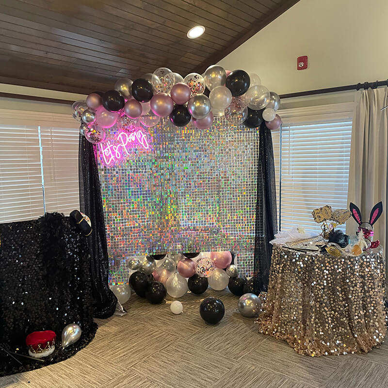 Fancy Silver Shimmer Wall Panels – Easy Setup Wedding/Event/Theme Party Decorations-ubackdrop