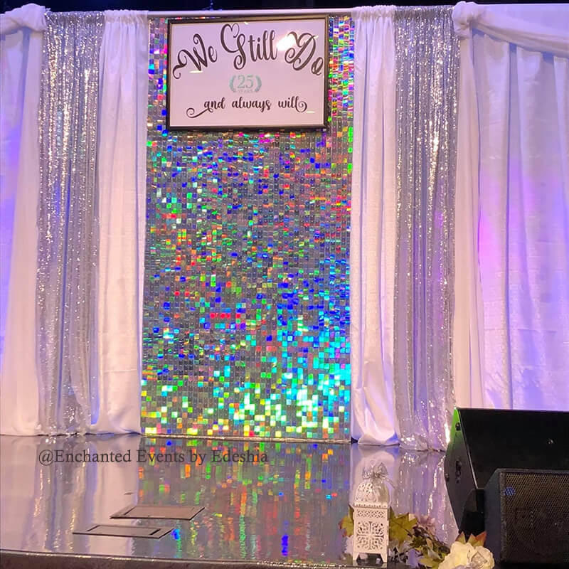 Fancy Silver Shimmer Wall Panels – Easy Setup Wedding/Event/Theme Party Decorations-ubackdrop