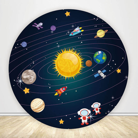 1st Trip Around the Sun Round Backdrop Cover-ubackdrop