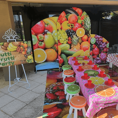 Fruits Theme Birthday Party Decoration Chiara Backdrop Arched Wall Covers ONLY-ubackdrop