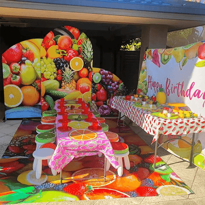 Fruits Theme Birthday Party Decoration Chiara Backdrop Arched Wall Covers ONLY-ubackdrop