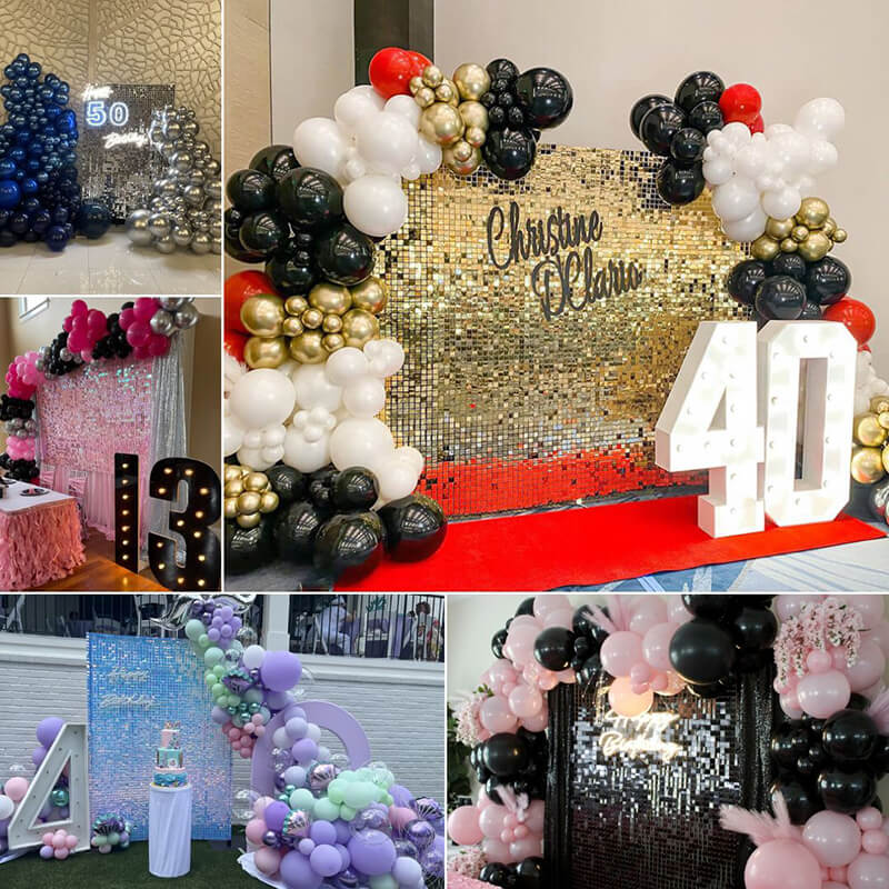 Gradient Pink Shimmer Wall Panels, Easy Setup Party Decorations-ubackdrop