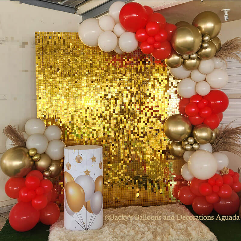 Gold Shimmer Wall Panels – Easy Setup Wedding/Event/Theme Party Decorations-ubackdrop