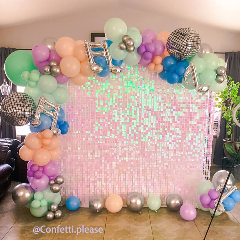 Gradient Pink Shimmer Wall Panels, Easy Setup Party Decorations-ubackdrop