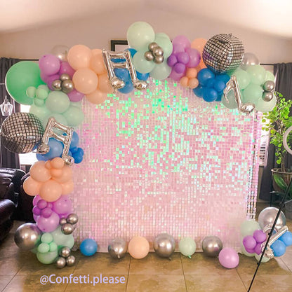 Gradient Pink Shimmer Wall Panels, Easy Setup Party Decorations-ubackdrop