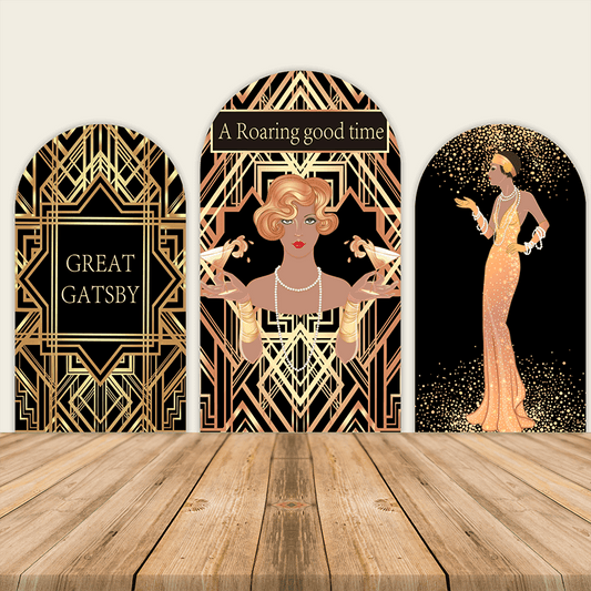 Great Gatsby Theme Birthday Party Decoration Chiara Backdrop Arched Wall Covers ONLY-ubackdrop