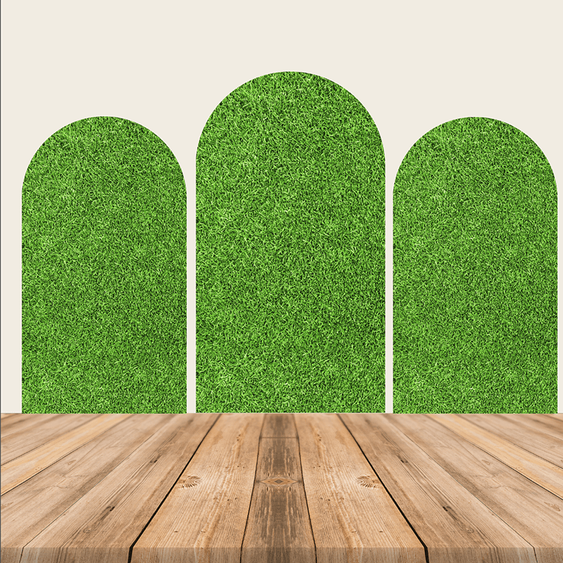 Green Grass Theme Party Decoration Chiara Backdrop Arched Wall Covers ONLY-ubackdrop