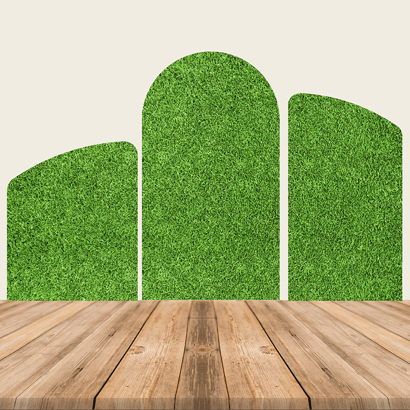 Green Grass Birthday Party Decoration Chiara Backdrop Arched Wall Covers ONLY-ubackdrop