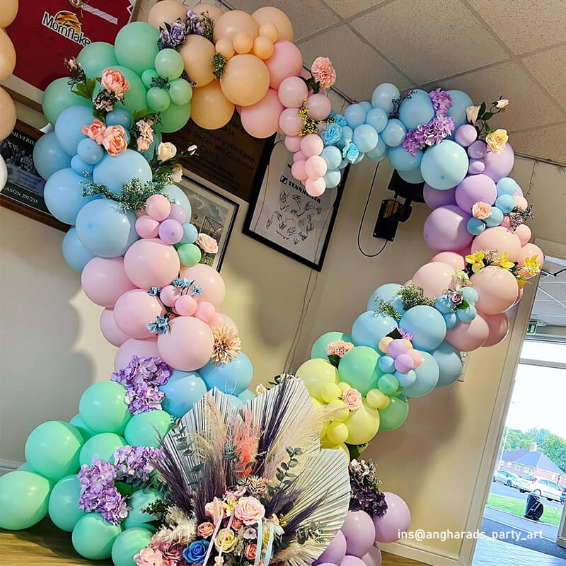 6.5ft Party & Hoop Balloon Heart Shape Loop Flower Arch Photo Booth Backdrop Stand Heart Backdrop-ubackdrop