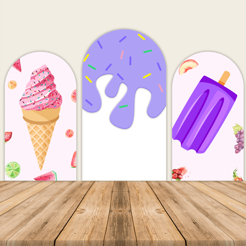 Candy and Ice Cream Theme Party Decoration Chiara Backdrop Arched Wall Covers ONLY-ubackdrop
