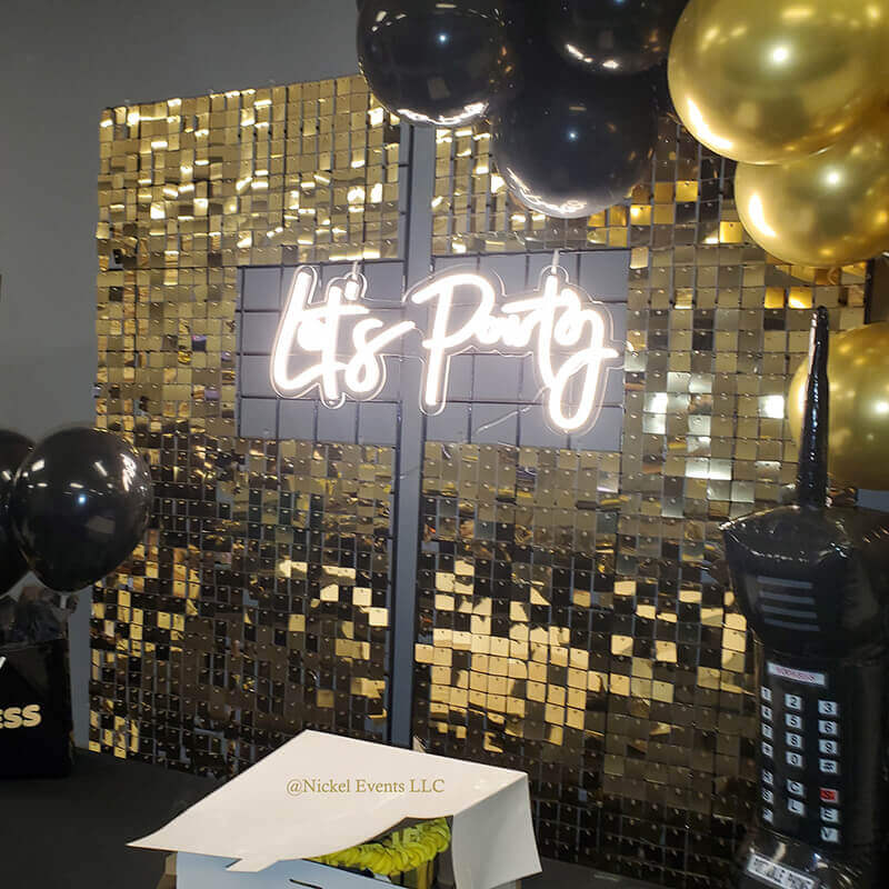 Light Gold Shimmer Wall Panels – Easy Setup Wedding/Event/Theme Party Decorations-ubackdrop