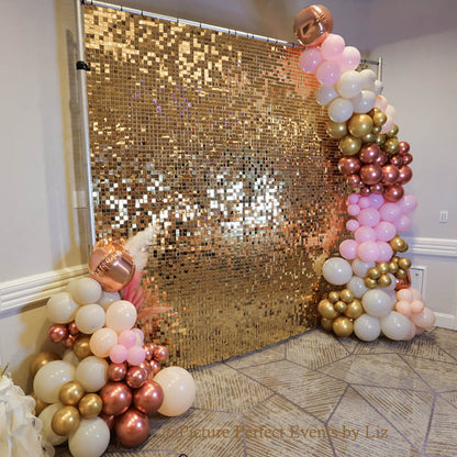 Light Gold Shimmer Wall Panels – Easy Setup Wedding/Event/Theme Party Decorations-ubackdrop