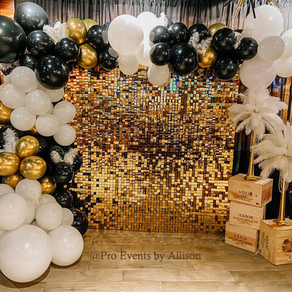 Light Gold Shimmer Wall Panels – Easy Setup Wedding/Event/Theme Party Decorations-ubackdrop