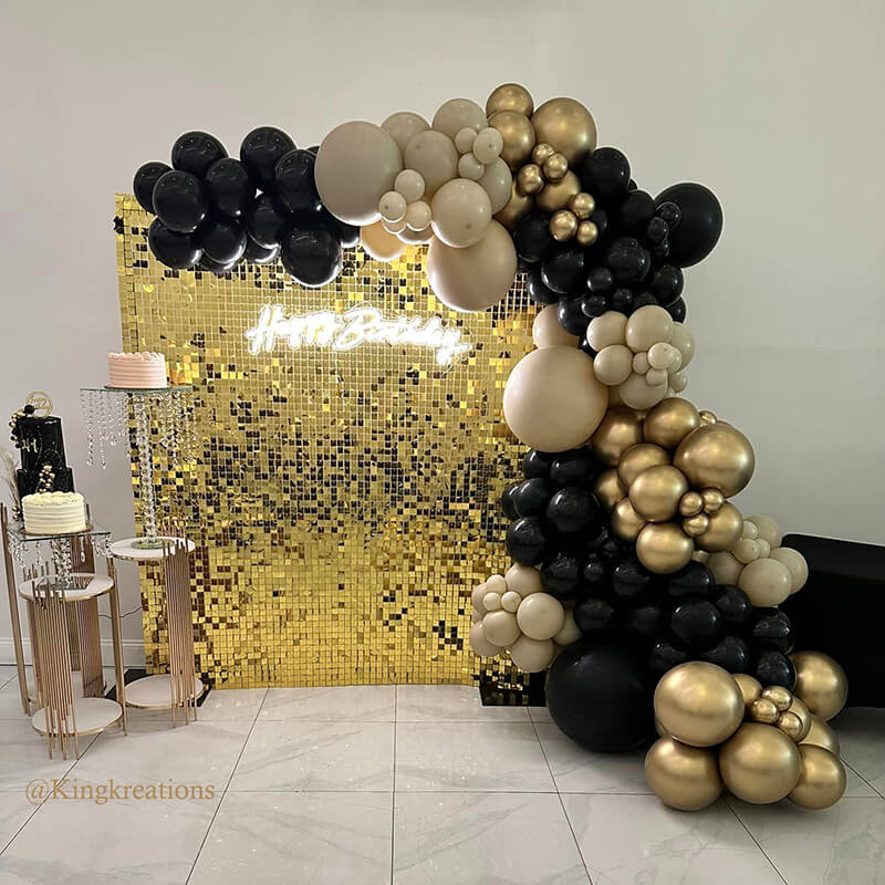 Light Gold Shimmer Wall Panels – Easy Setup Wedding/Event/Theme Party Decorations-ubackdrop
