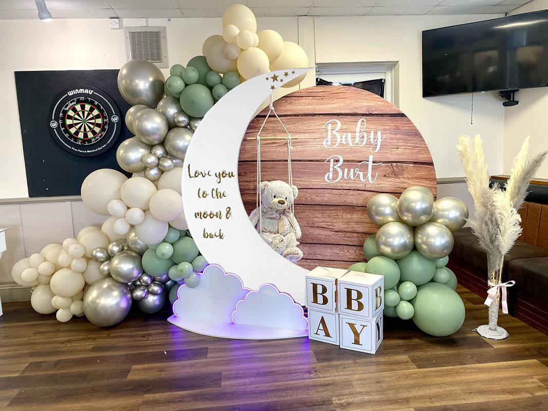 6.5ft Portable Crescent Moon Shape Stand for Baby Showers & Birthday ...