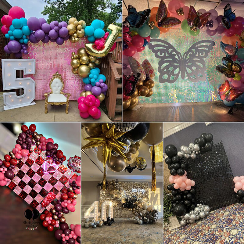 Gradient Pink Shimmer Wall Panels, Easy Setup Party Decorations-ubackdrop