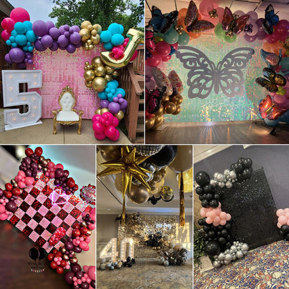 Gradient Pink Shimmer Wall Panels, Easy Setup Party Decorations-ubackdrop
