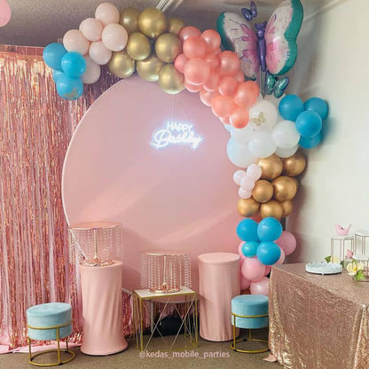 Party & Hoop Balloon Circle Loop Flower Arch Photo Booth Backdrop Stand Round Backdrop-ubackdrop