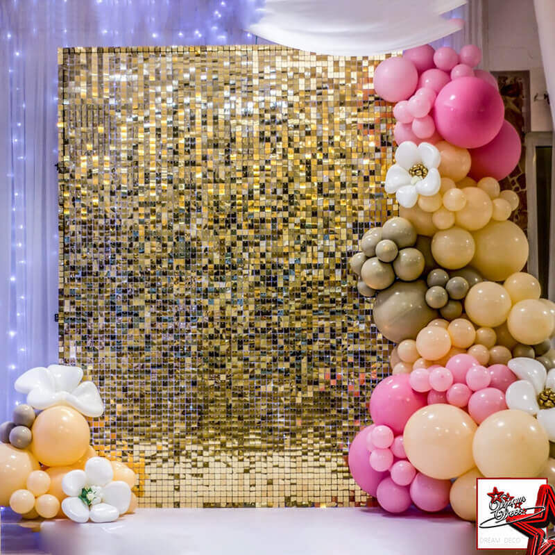 Light Gold Shimmer Wall Panels – Easy Setup Wedding/Event/Theme Party Decorations-ubackdrop