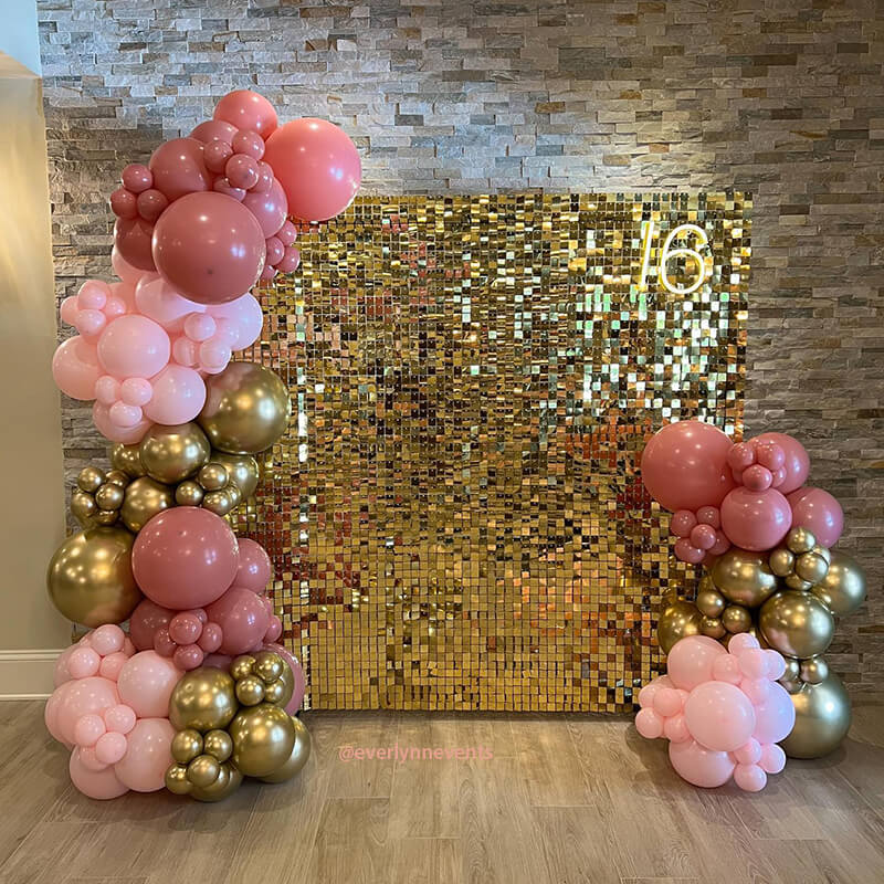 Light Gold Shimmer Wall Panels – Easy Setup Wedding/Event/Theme Party Decorations-ubackdrop
