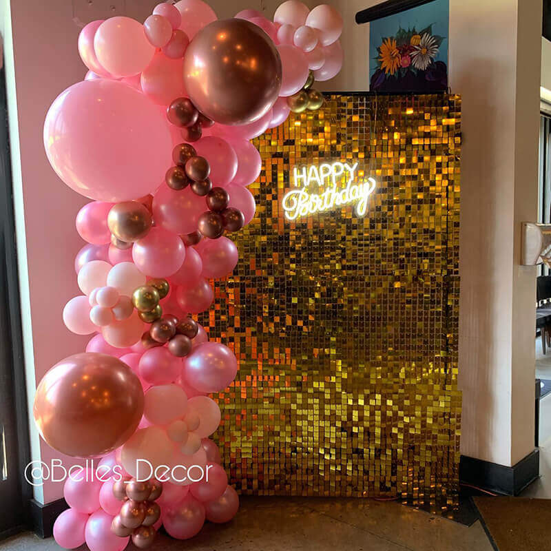 Light Gold Shimmer Wall Panels – Easy Setup Wedding/Event/Theme Party Decorations-ubackdrop