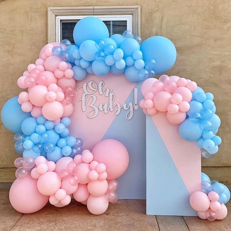Pink or Blue Gender Reveal Balloon Garland Arch Kit-ubackdrop