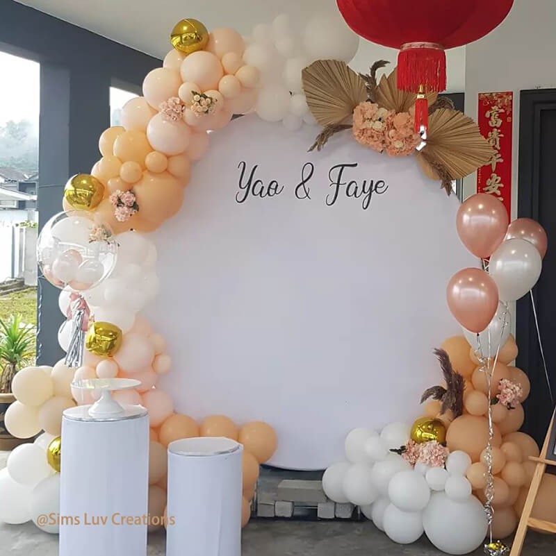 Custom White Round Fabric Backdrop Pure Color-ubackdrop