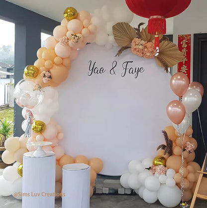 Custom White Round Fabric Backdrop Pure Color-ubackdrop