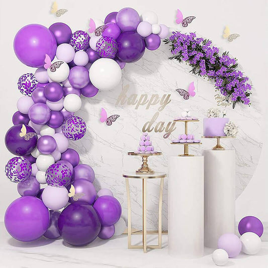 Violet Color Theme Balloon Kit Birthday Party Wedding Anniversary Part –  ubackdrop