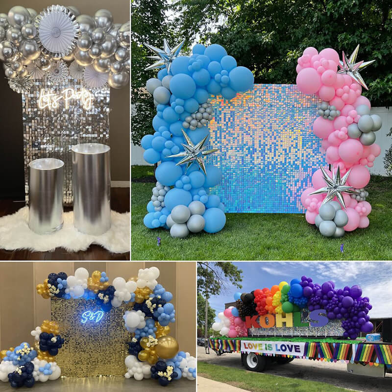 Rainbow Blue Shimmer Wall Panels – Easy Setup Wedding/Event/Theme Party Decorations-ubackdrop