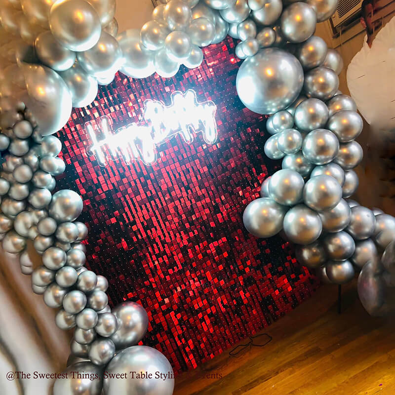 Red Shimmer Wall Panels – Easy Setup Wedding/Event/Theme Party Decorations-ubackdrop