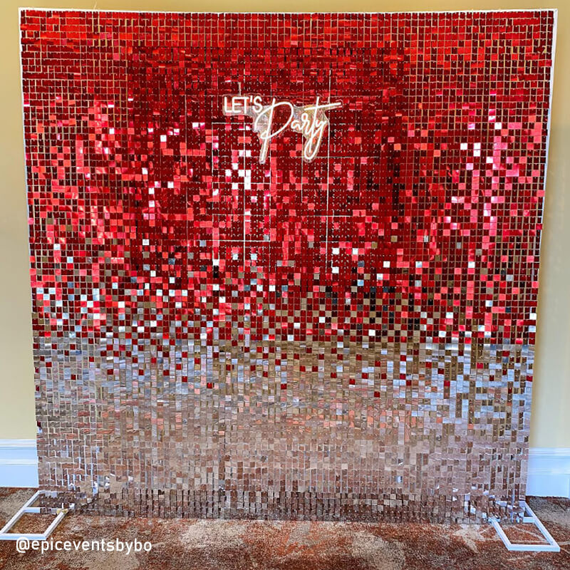 Red Shimmer Wall Panels – Easy Setup Wedding/Event/Theme Party Decorations-ubackdrop
