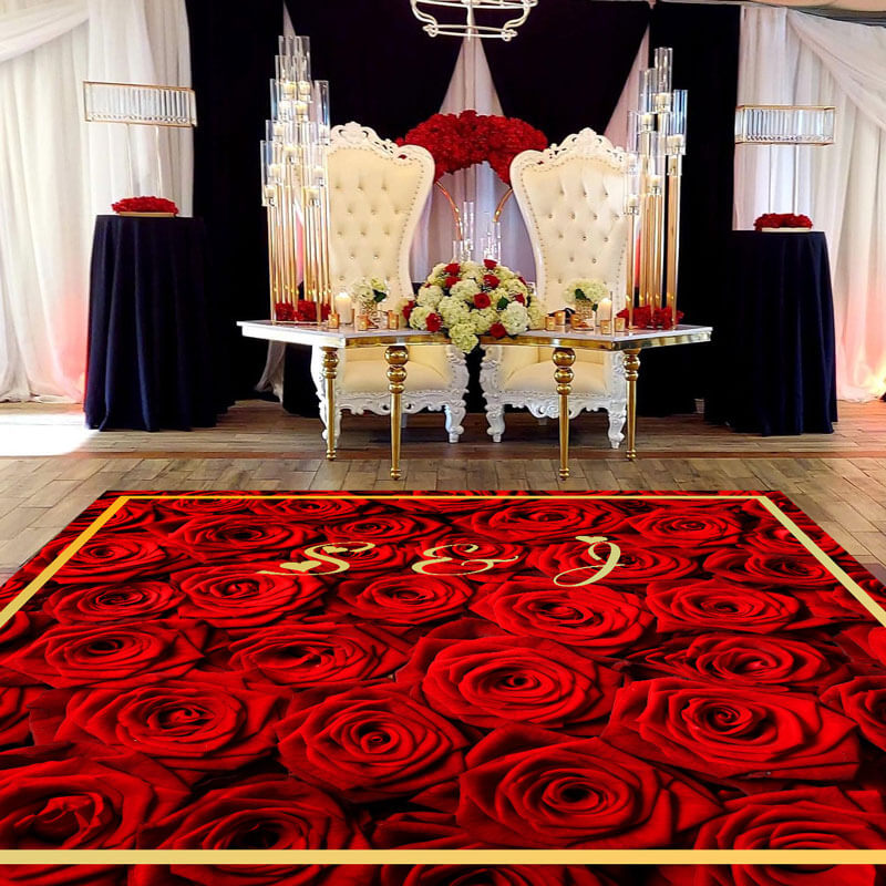 Roses Wedding Floor Decal-ubackdrop