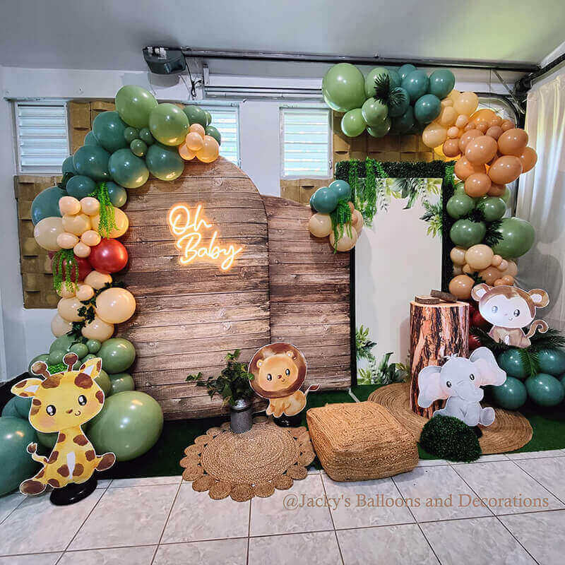 Wood Birthday Party Decoration Chiara Backdrop Arched Wall Covers ONLY-ubackdrop