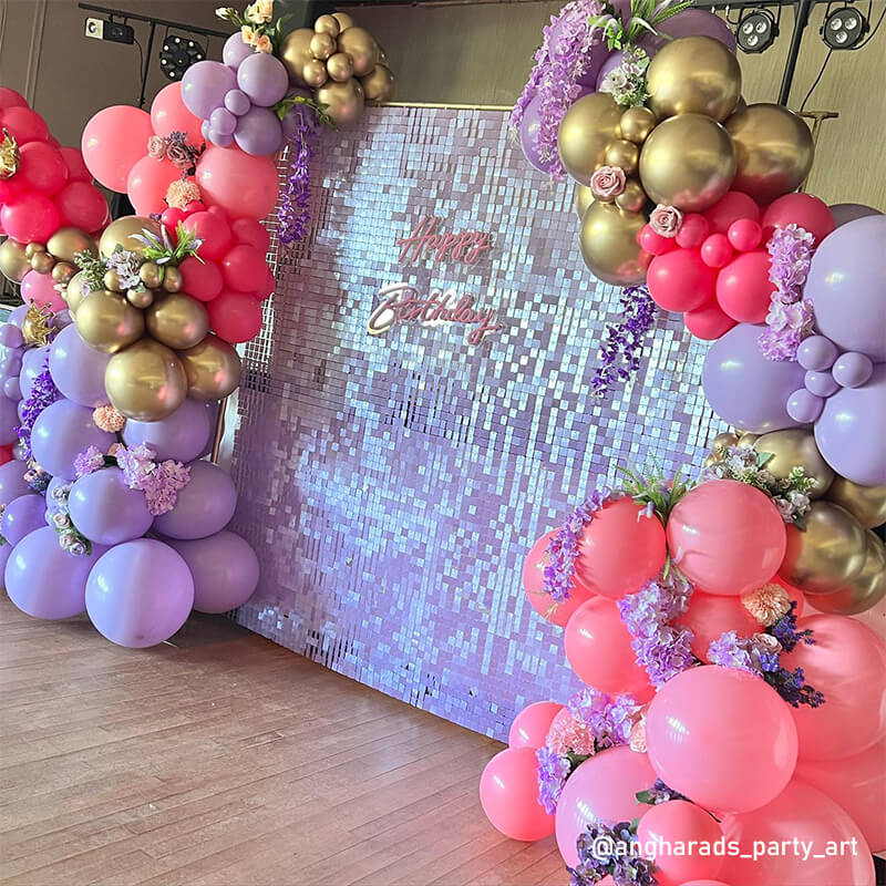 Lilac Shimmer Wall Panels – Easy Setup Birthday/Event/Theme Party Decorations-ubackdrop