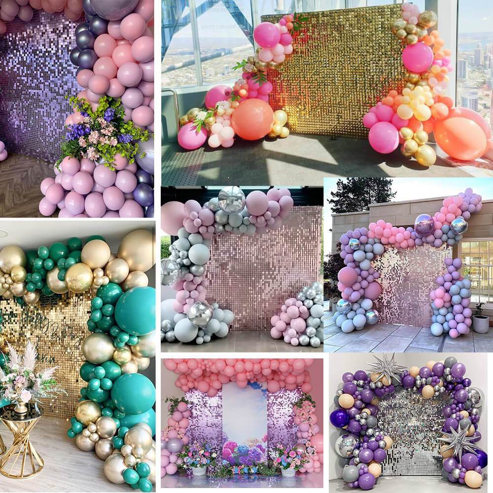Gradient Pink Shimmer Wall Panels, Easy Setup Party Decorations-ubackdrop