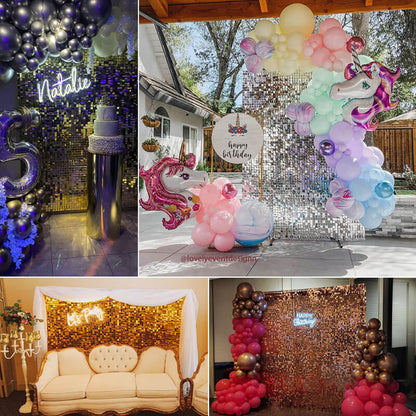 Gradient Pink Shimmer Wall Panels, Easy Setup Party Decorations-ubackdrop