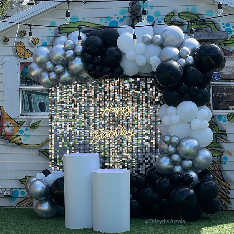Silver Shimmer Wall Panels – Easy Setup Wedding/Event/Theme Party Decorations-ubackdrop