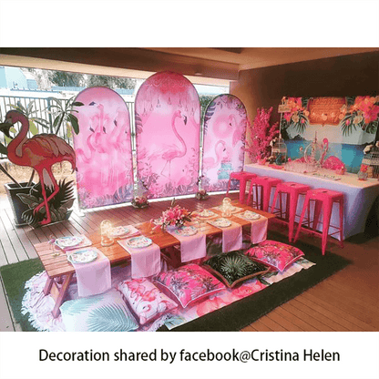 Flamingo Theme Birthday Party Decoration Chiara Backdrop Arched Wall Covers ONLY-ubackdrop