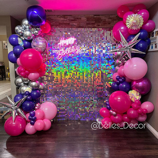 Fancy Silver Shimmer Wall Panels – Easy Setup Wedding/Event/Theme Party Decorations-ubackdrop